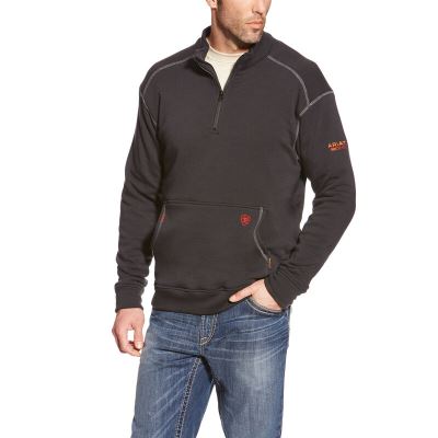 Ariat Work: FR Polartec Fleece 1/4 Zip Top Hombre - Negras (DJXBL9712)